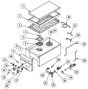 Part Location Diagram of S13306 Twin Eagles Base With Electrode, Lp